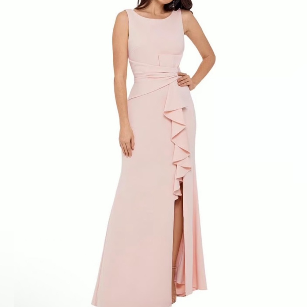 Eliza J Blush Maxi Dress with Ruffle Detail